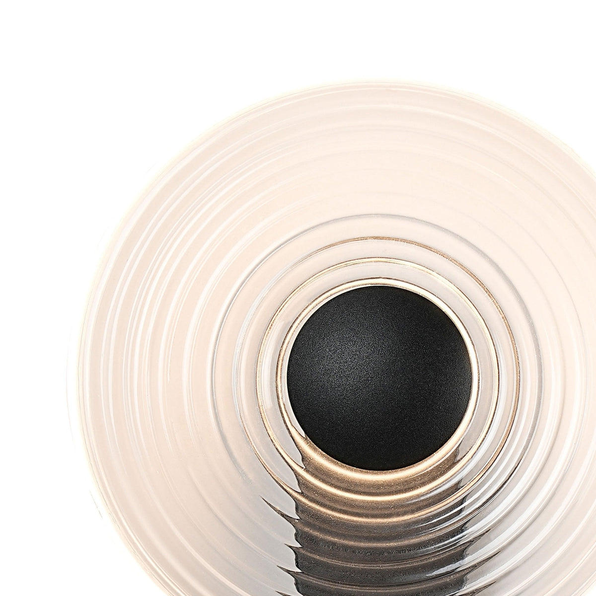 Irvine 7w LED Wall Light in Satin Black with Clear Ripple Glass Shade with Black Cap