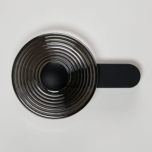 Irvine 7w LED Wall Light in Satin Black with Smoke Ripple Glass Shade with Black Cap