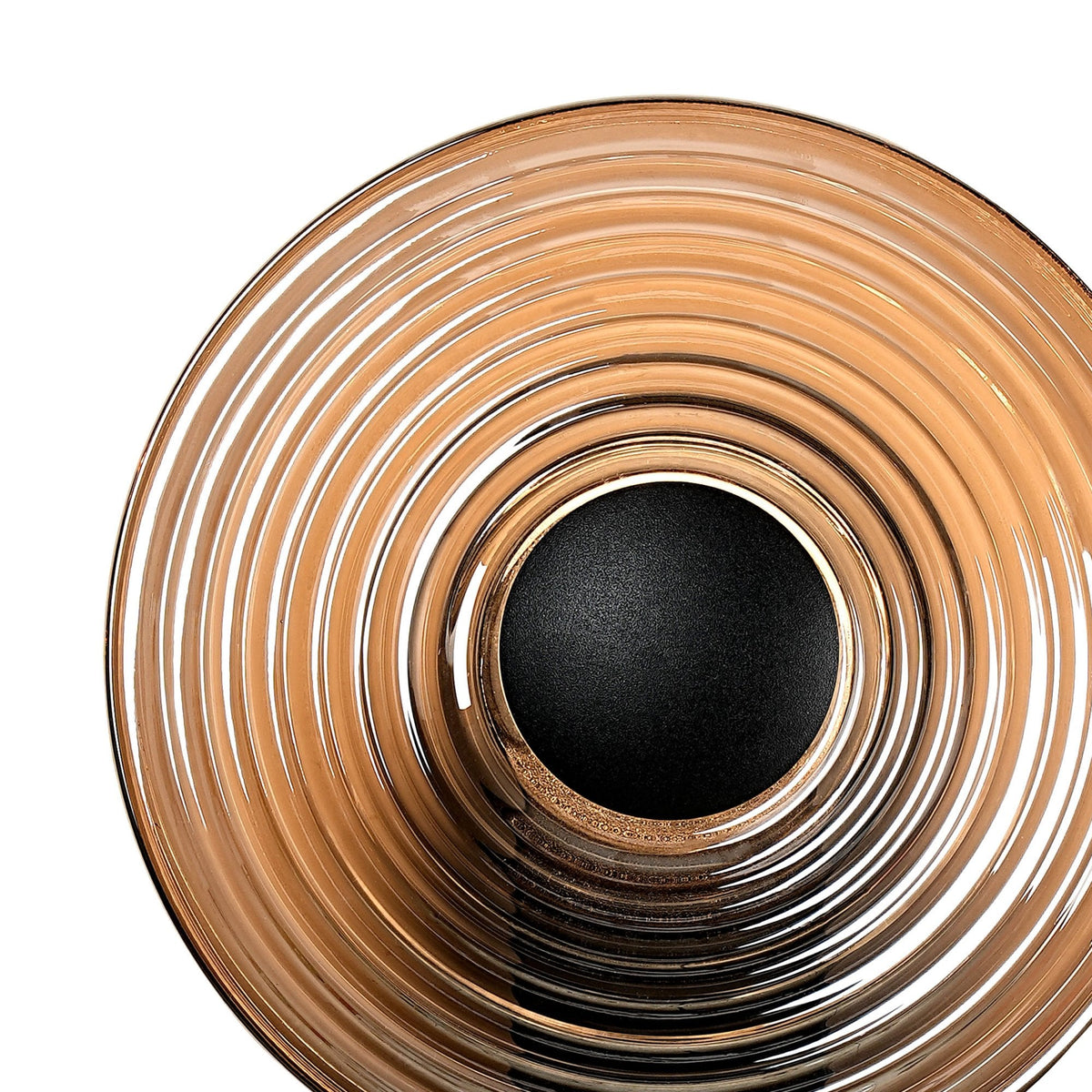 Irvine 7w LED Wall Light in Satin Black with Smoke Ripple Glass Shade with Black Cap