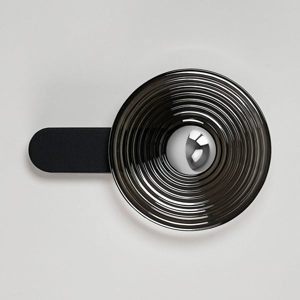 Irvine 7w LED Wall Light in Satin Black with Smoke Ripple Glass Shade with Chrome Cap