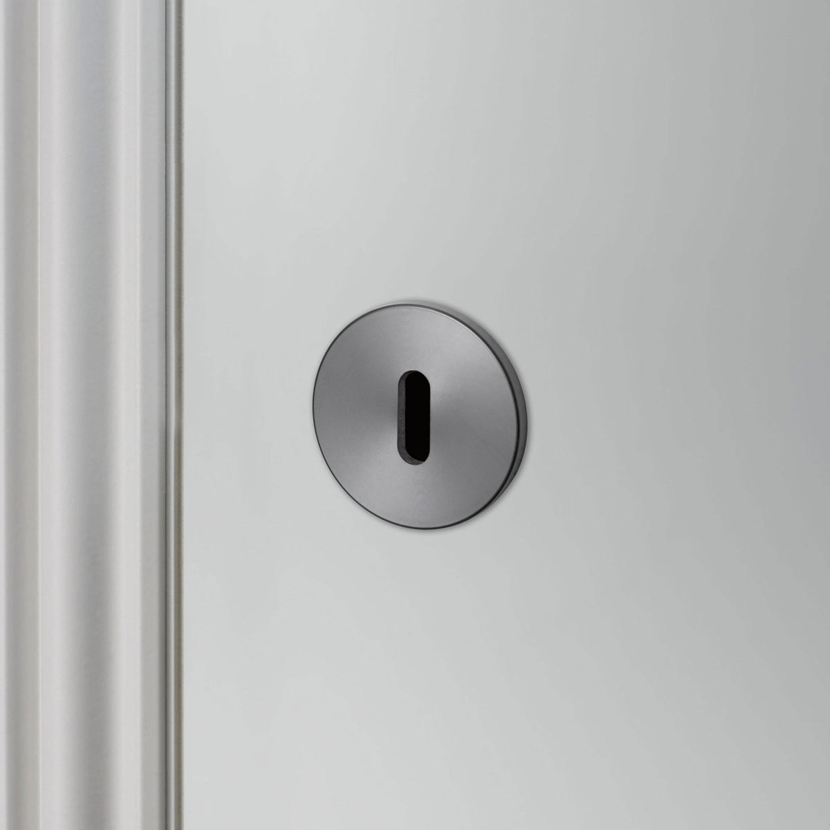 Pair of Indoor Key Escutcheons In Gun Metal Grey