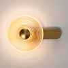 Irvine 7w LED Wall Light in Brass with Amber Ripple Glass Shade with Brass Cap