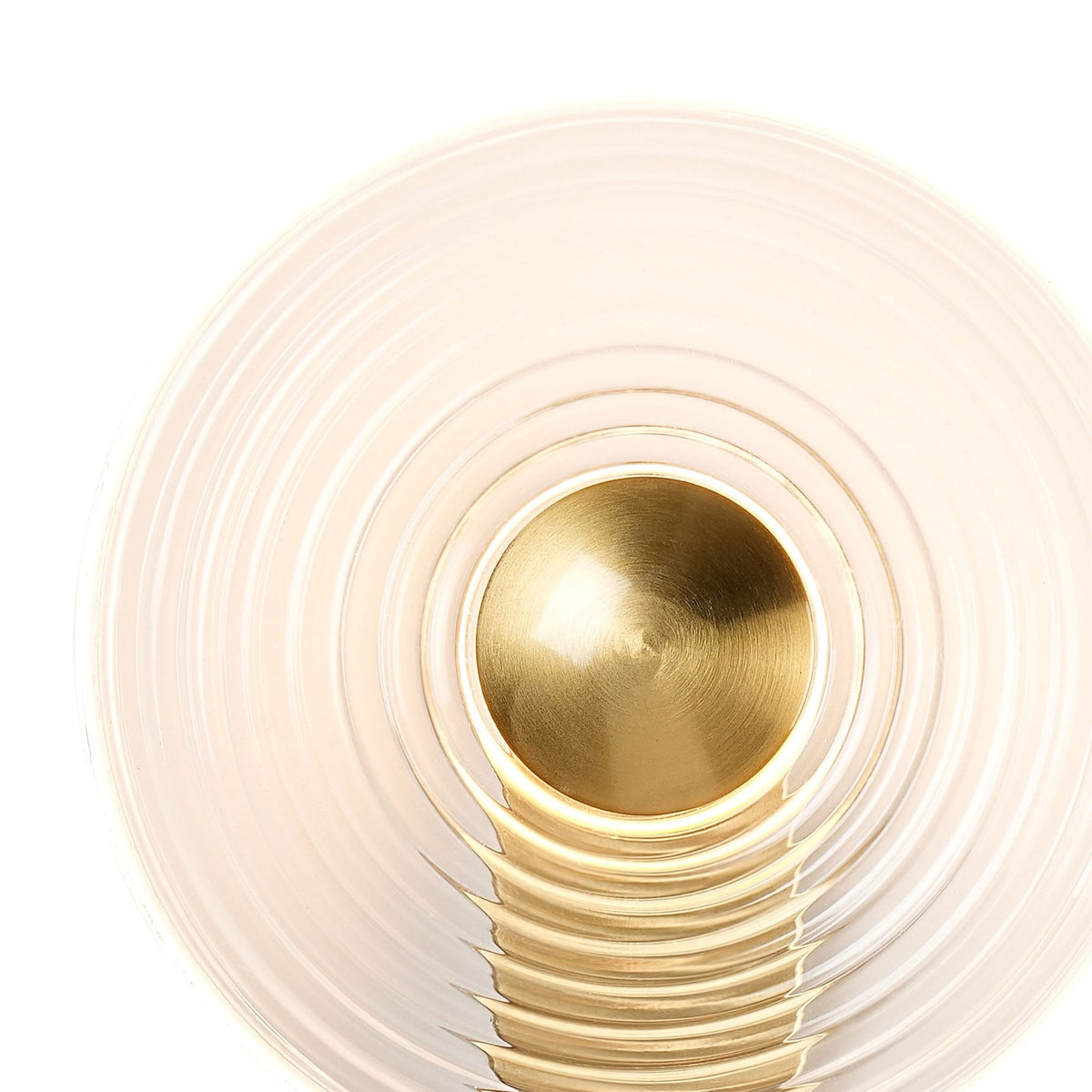 Irvine 7w LED Wall Light in Brass with Clear Ripple Glass Shade with Brass Cap