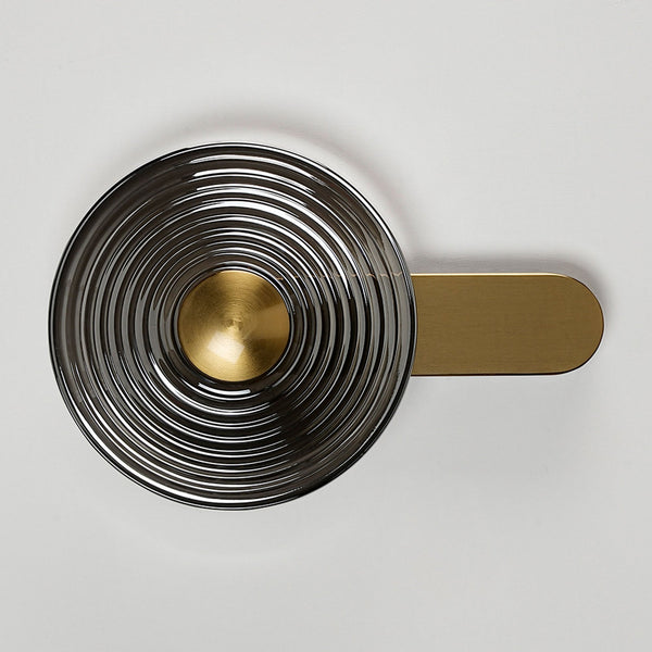 Irvine 7w LED Wall Light in Brass with Smoke Ripple Glass Shade with Brass Cap