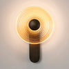Irvine 7w LED Wall Light in Bronze with Amber Ripple Glass Shade with Bronze Cap