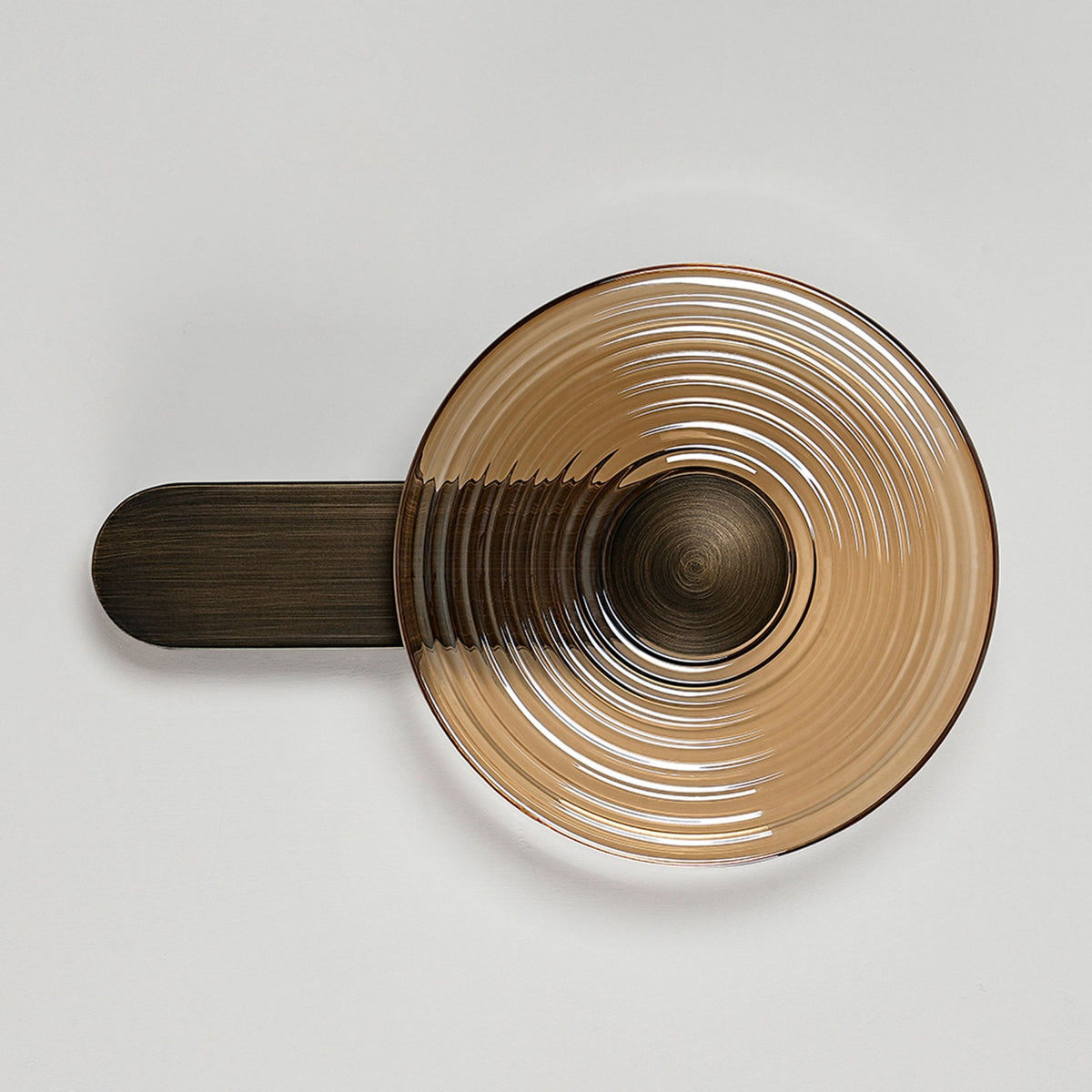 Irvine 7w LED Wall Light in Bronze with Amber Ripple Glass Shade with Bronze Cap