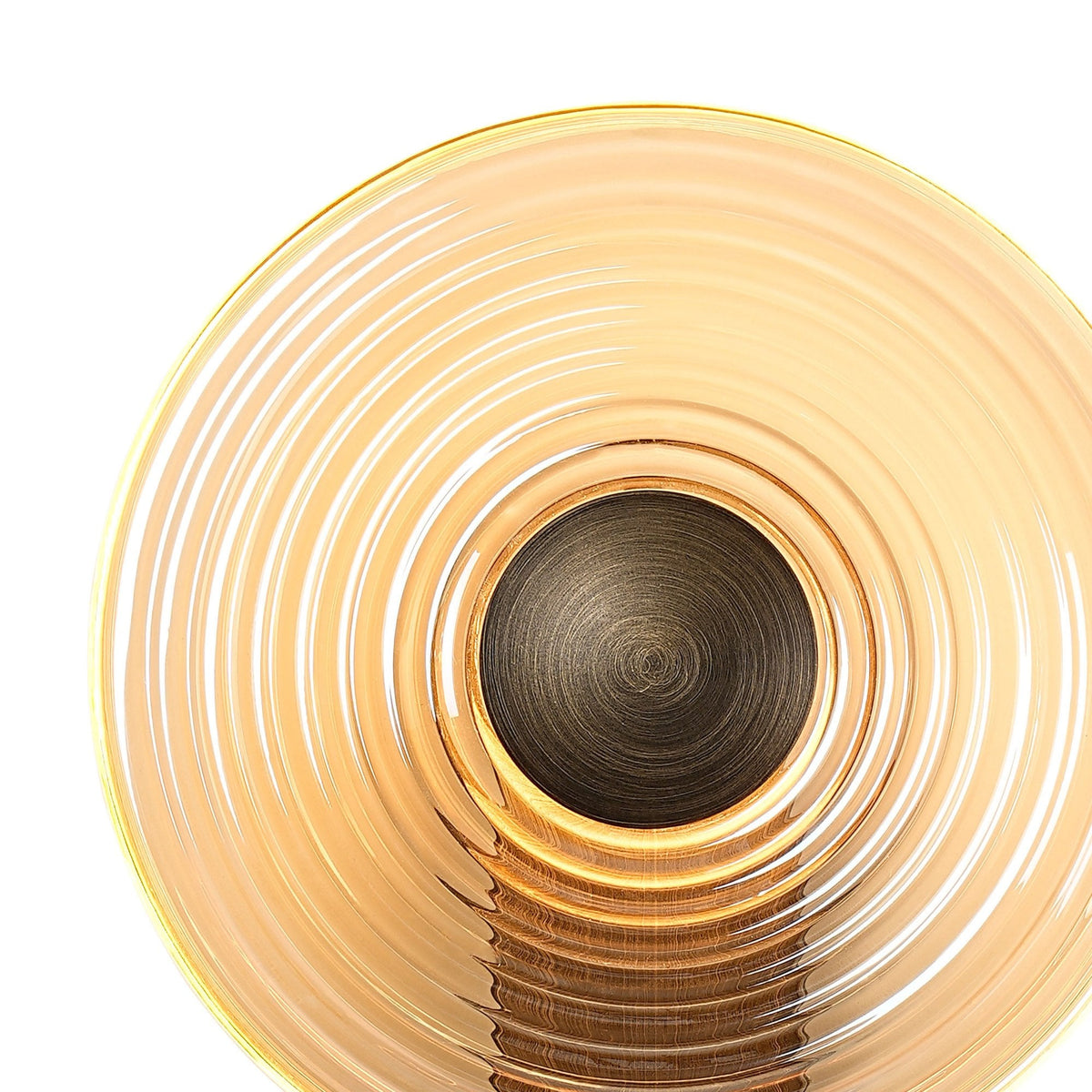 Irvine 7w LED Wall Light in Bronze with Amber Ripple Glass Shade with Bronze Cap