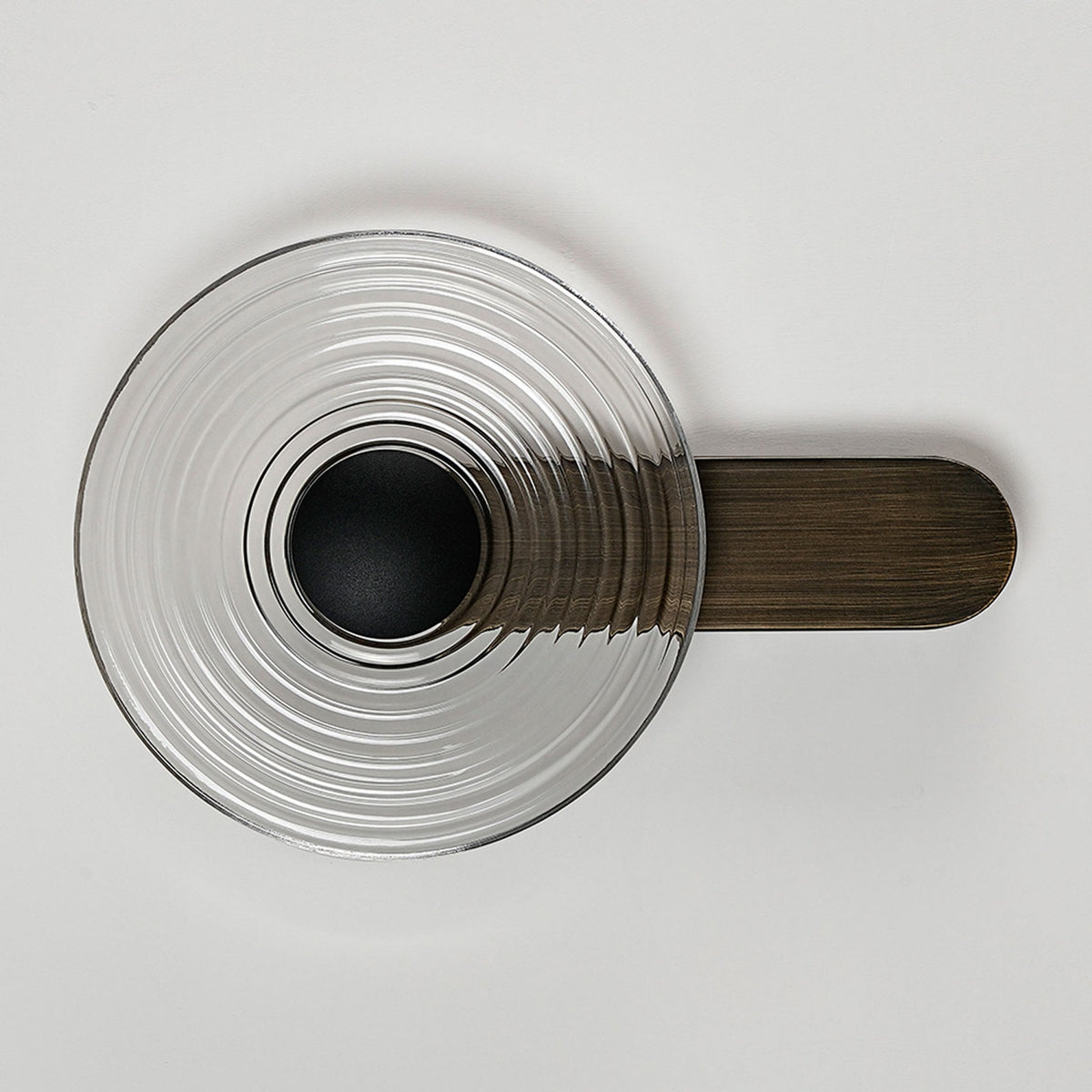 Irvine 7w LED Wall Light in Bronze with Clear Ripple Glass Shade with Satin Black Cap