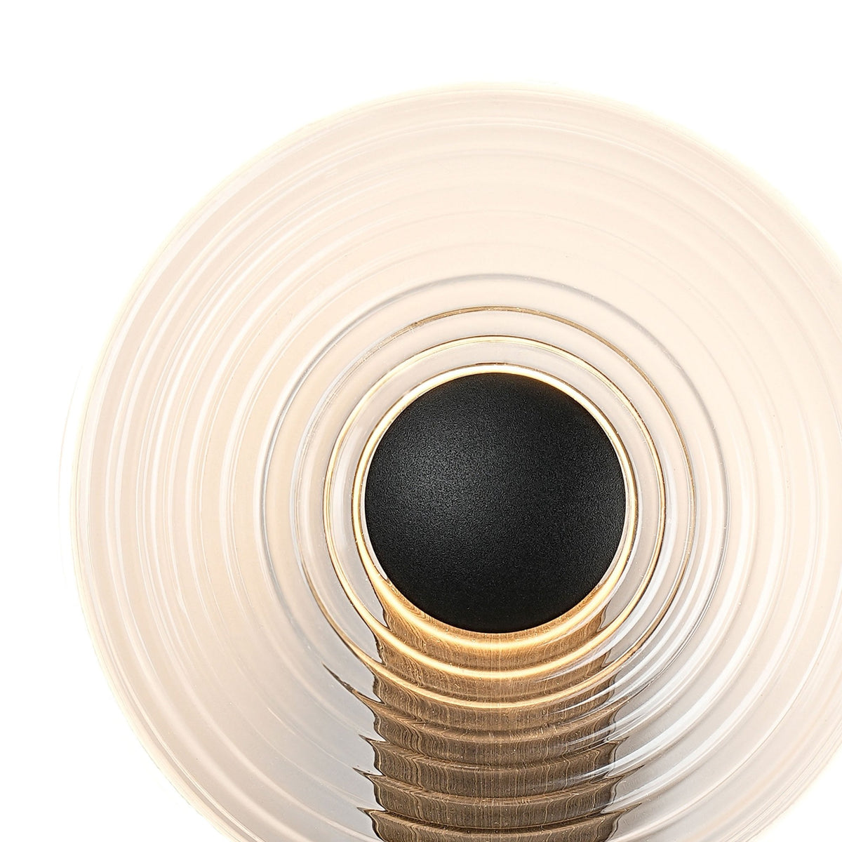 Irvine 7w LED Wall Light in Bronze with Clear Ripple Glass Shade with Satin Black Cap