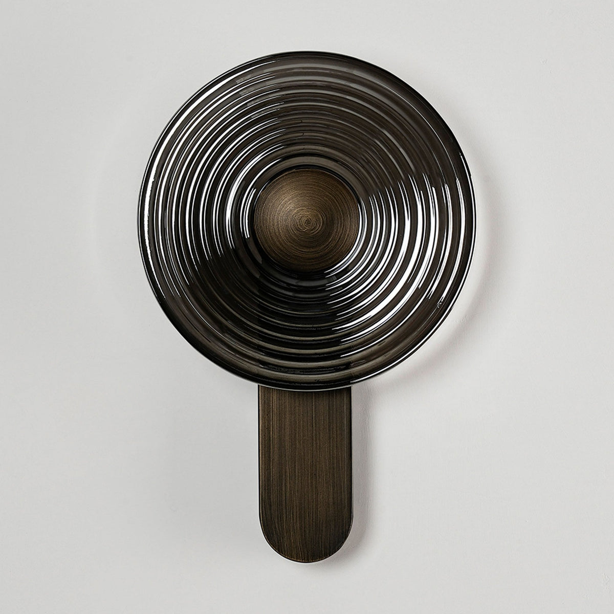 Irvine 7w LED Wall Light in Bronze with Smoke Ripple Glass Shade with Bronze Cap