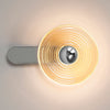 Irvine 7w LED Wall Light in Chrome with Amber Ripple Glass Shade with Chrome Cap