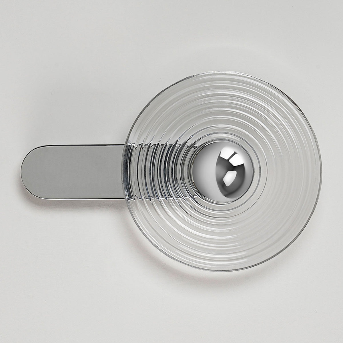 Irvine 7w LED Wall Light in Chrome with Clear Ripple Glass Shade with Chrome Cap