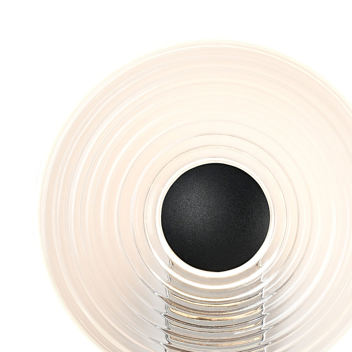 Irvine 7w LED Wall Light in Chrome with Clear Ripple Glass Shade with Satin Black Cap