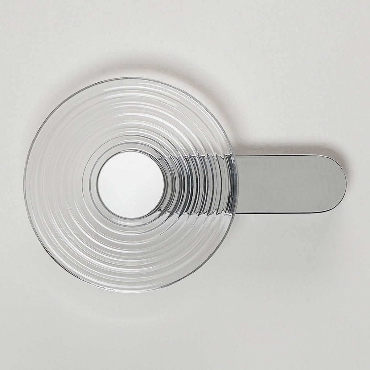 Irvine 7w LED Wall Light in Chrome with Clear Ripple Glass Shade with Satin White Cap