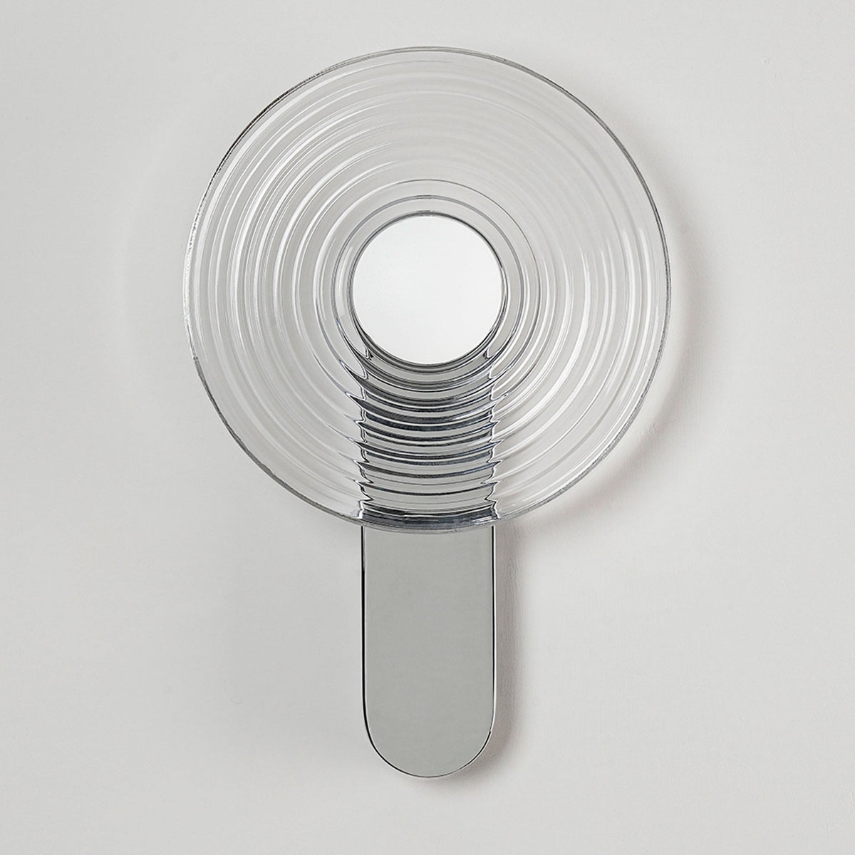 Irvine 7w LED Wall Light in Chrome with Clear Ripple Glass Shade with Satin White Cap