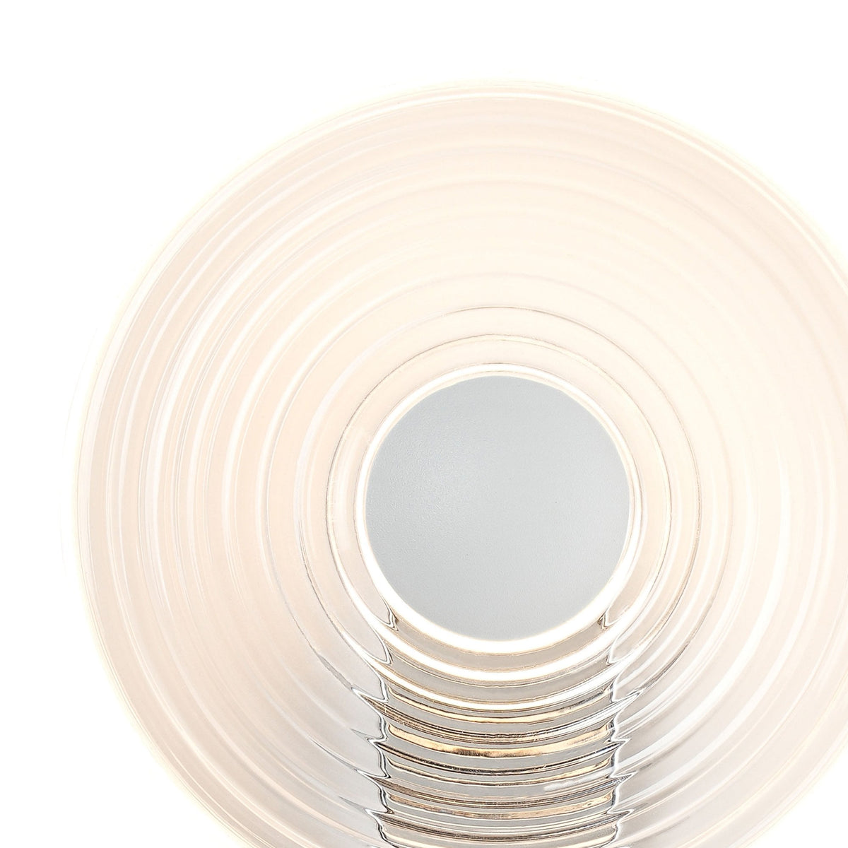 Irvine 7w LED Wall Light in Chrome with Clear Ripple Glass Shade with Satin White Cap