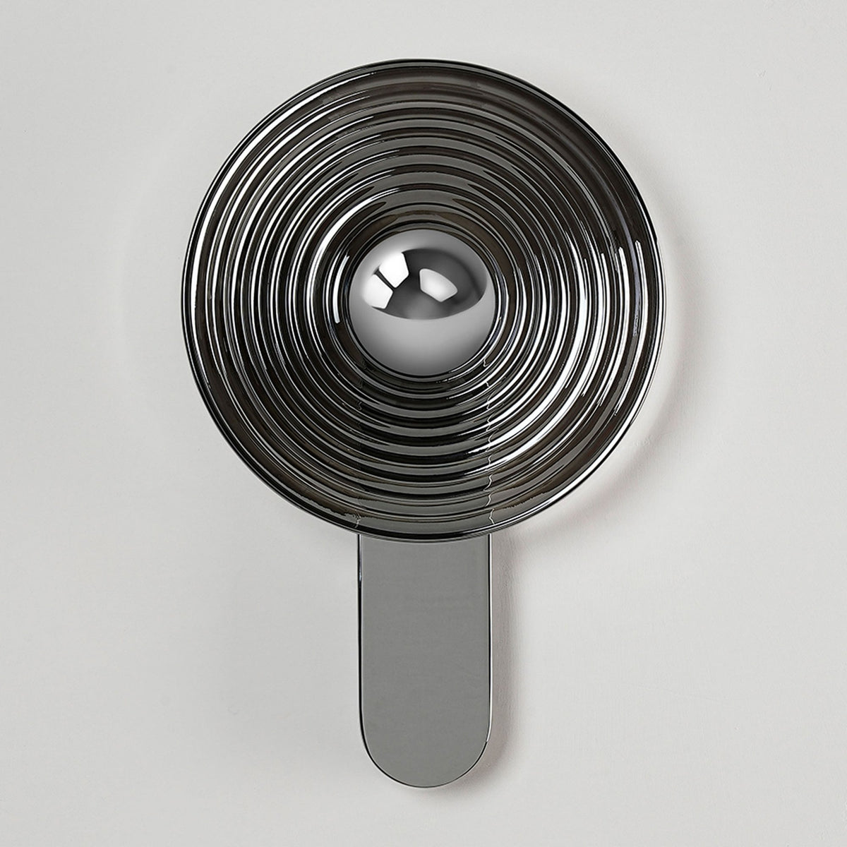Irvine 7w LED Wall Light in Chrome with Smoke Ripple Glass Shade with Chrome Cap