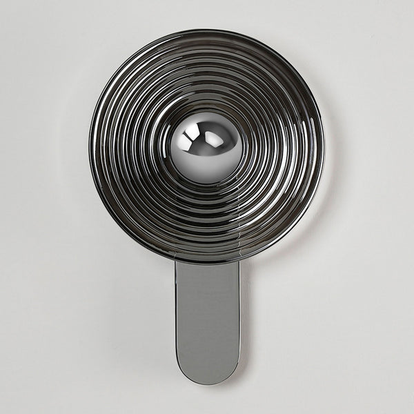 Irvine 7w LED Wall Light in Chrome with Smoke Ripple Glass Shade with Chrome Cap