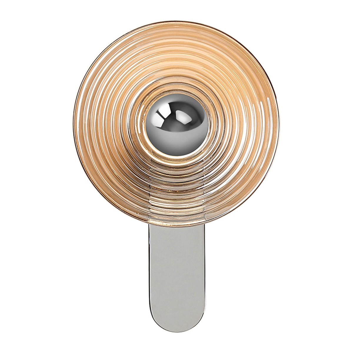 Irvine 7w LED Wall Light in Chrome with Smoke Ripple Glass Shade with Chrome Cap