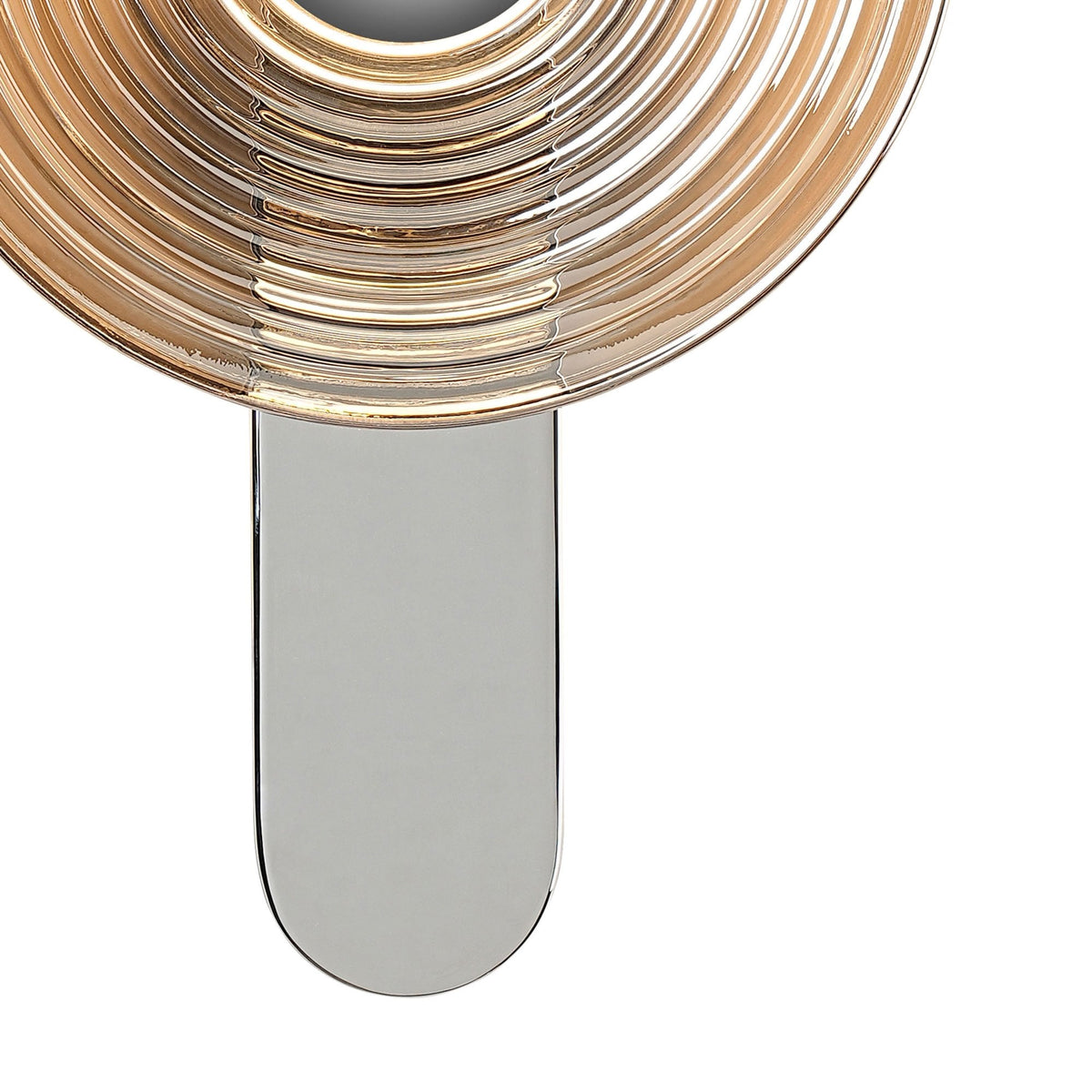 Irvine 7w LED Wall Light in Chrome with Smoke Ripple Glass Shade with Chrome Cap
