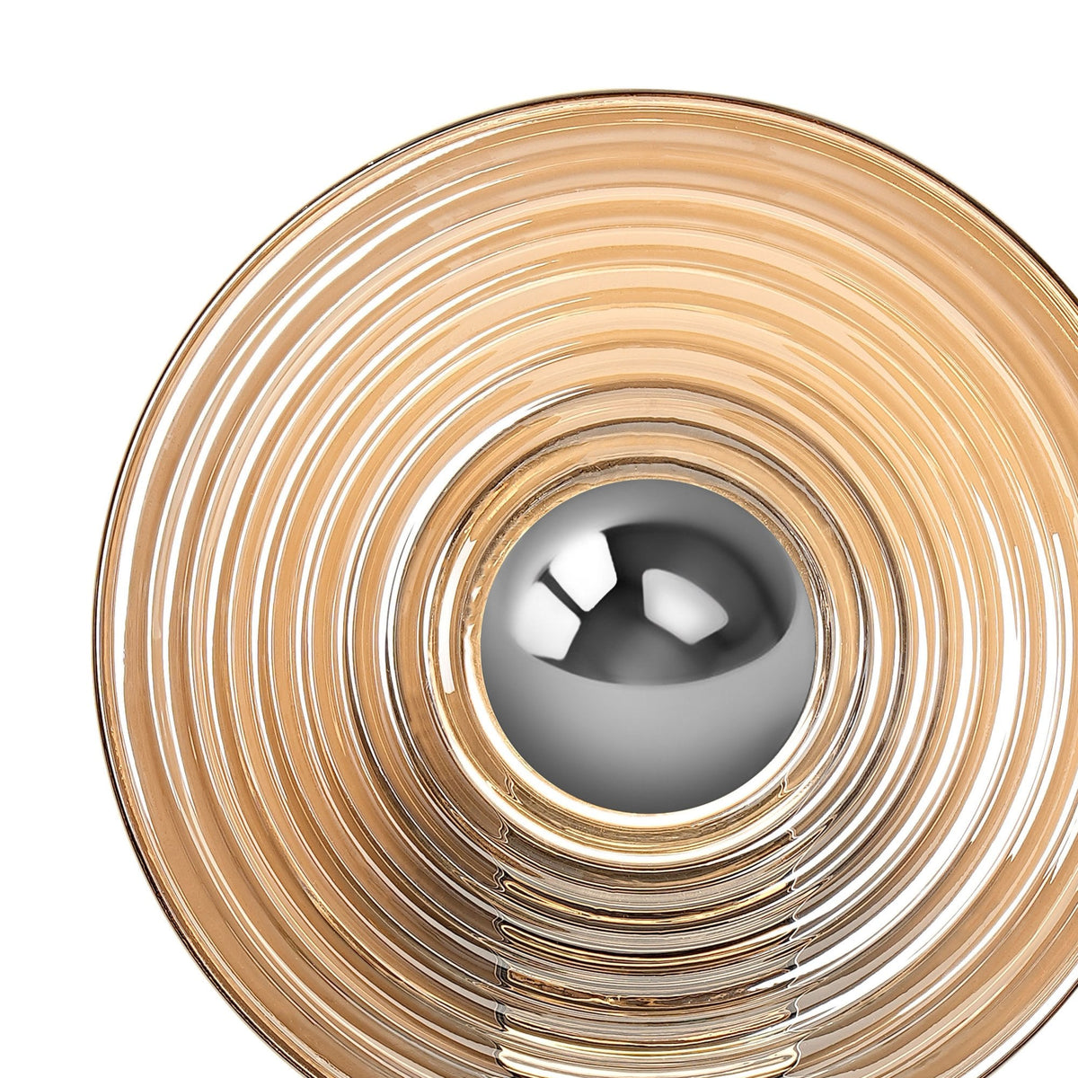 Irvine 7w LED Wall Light in Chrome with Smoke Ripple Glass Shade with Chrome Cap