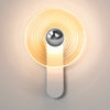 Irvine 7w LED Wall Light in Satin White with Amber Ripple Glass Shade with Chrome Cap