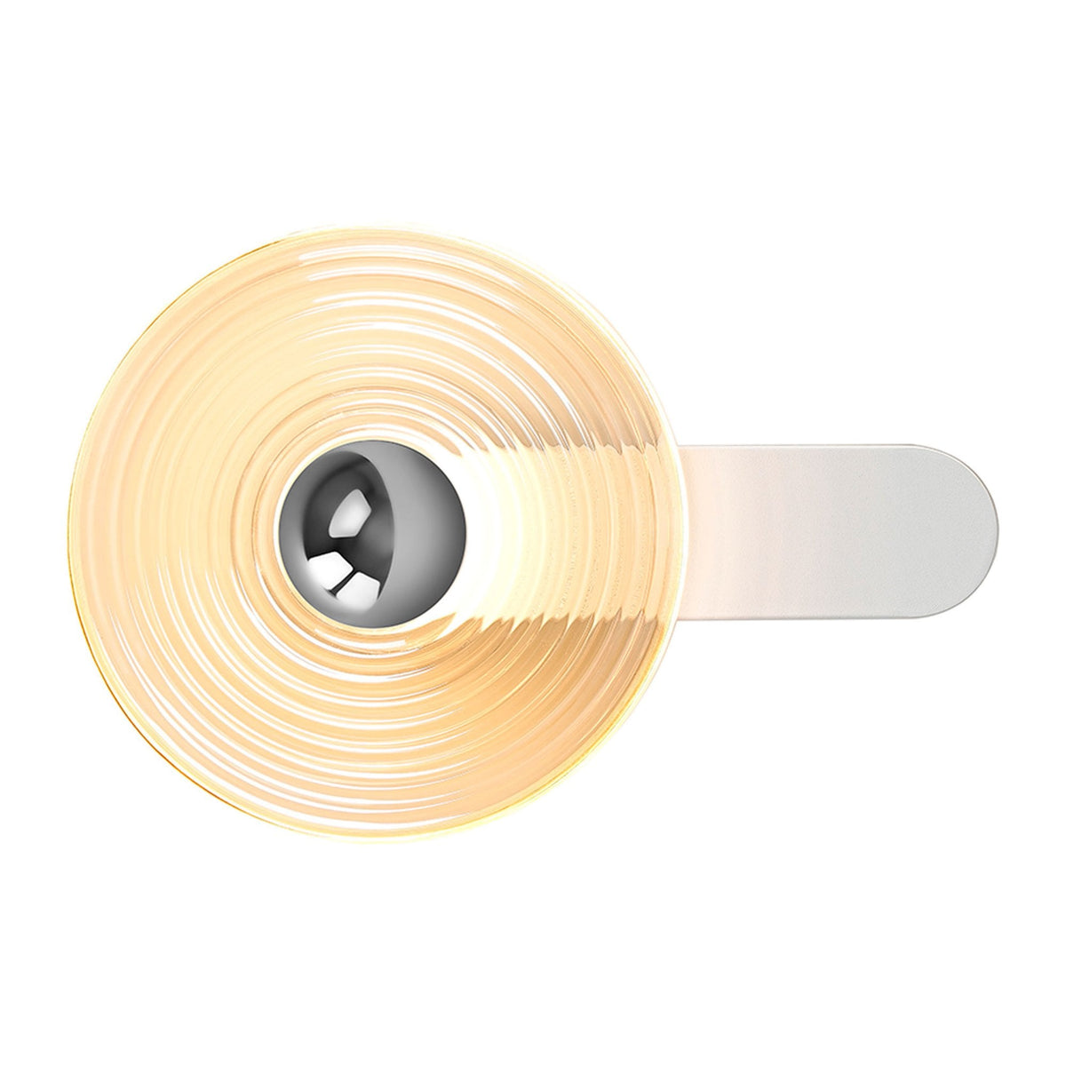 Irvine 7w LED Wall Light in Satin White with Amber Ripple Glass Shade with Chrome Cap