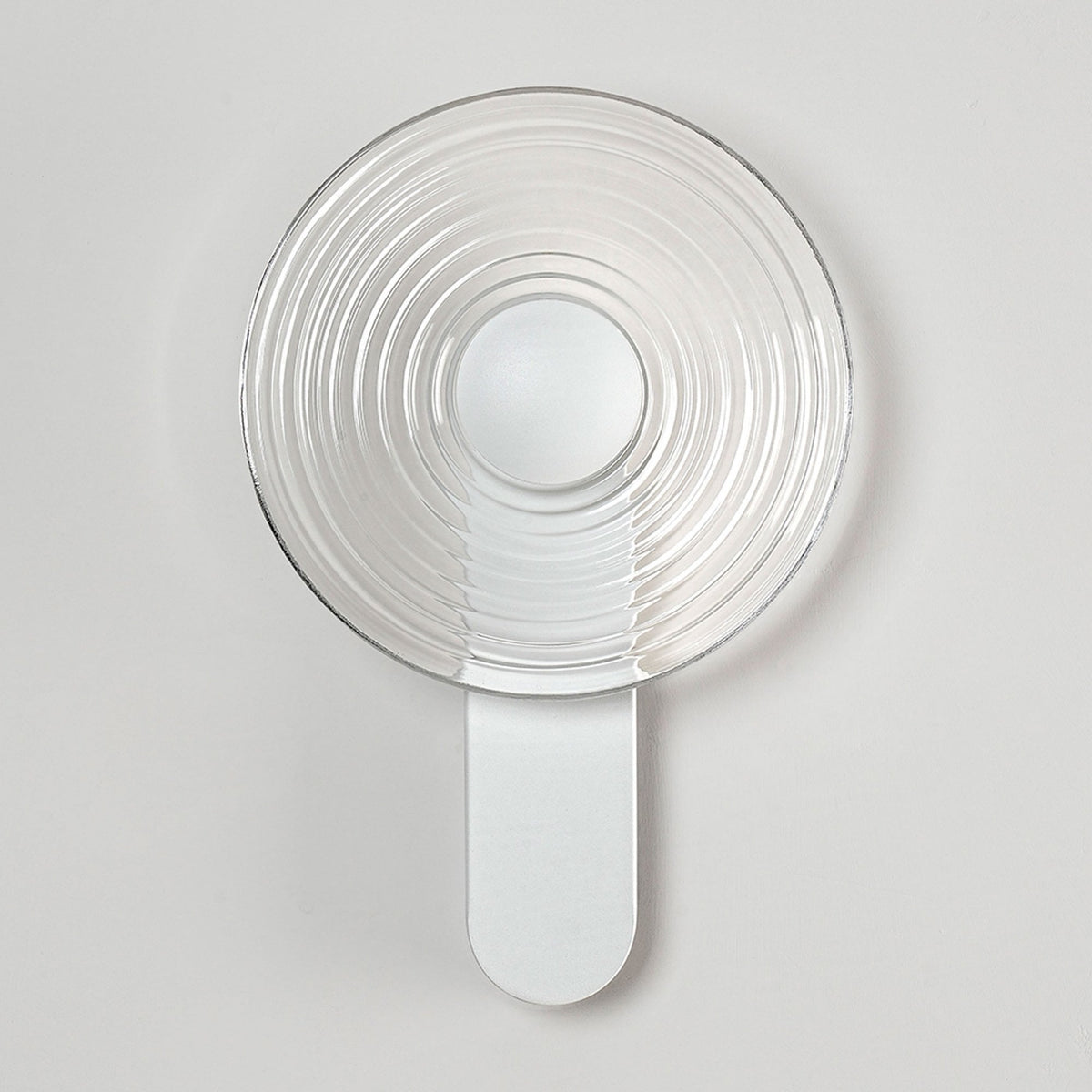 Irvine 7w LED Wall Light in Satin White with Clear Ripple Glass Shade with Satin White Cap