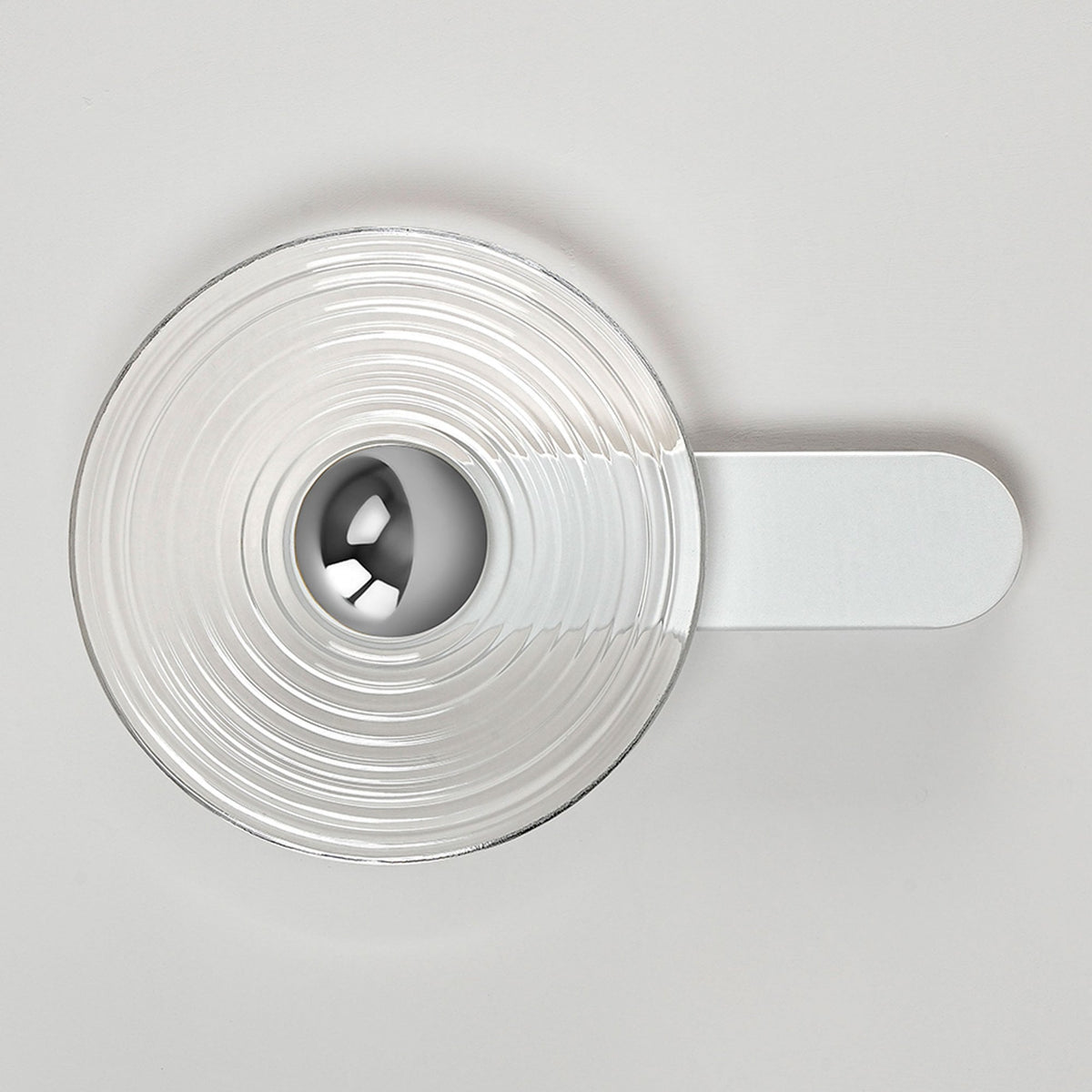 Irvine 7w LED Wall Light in Satin White with Clear Ripple Glass Shade with Chrome Cap