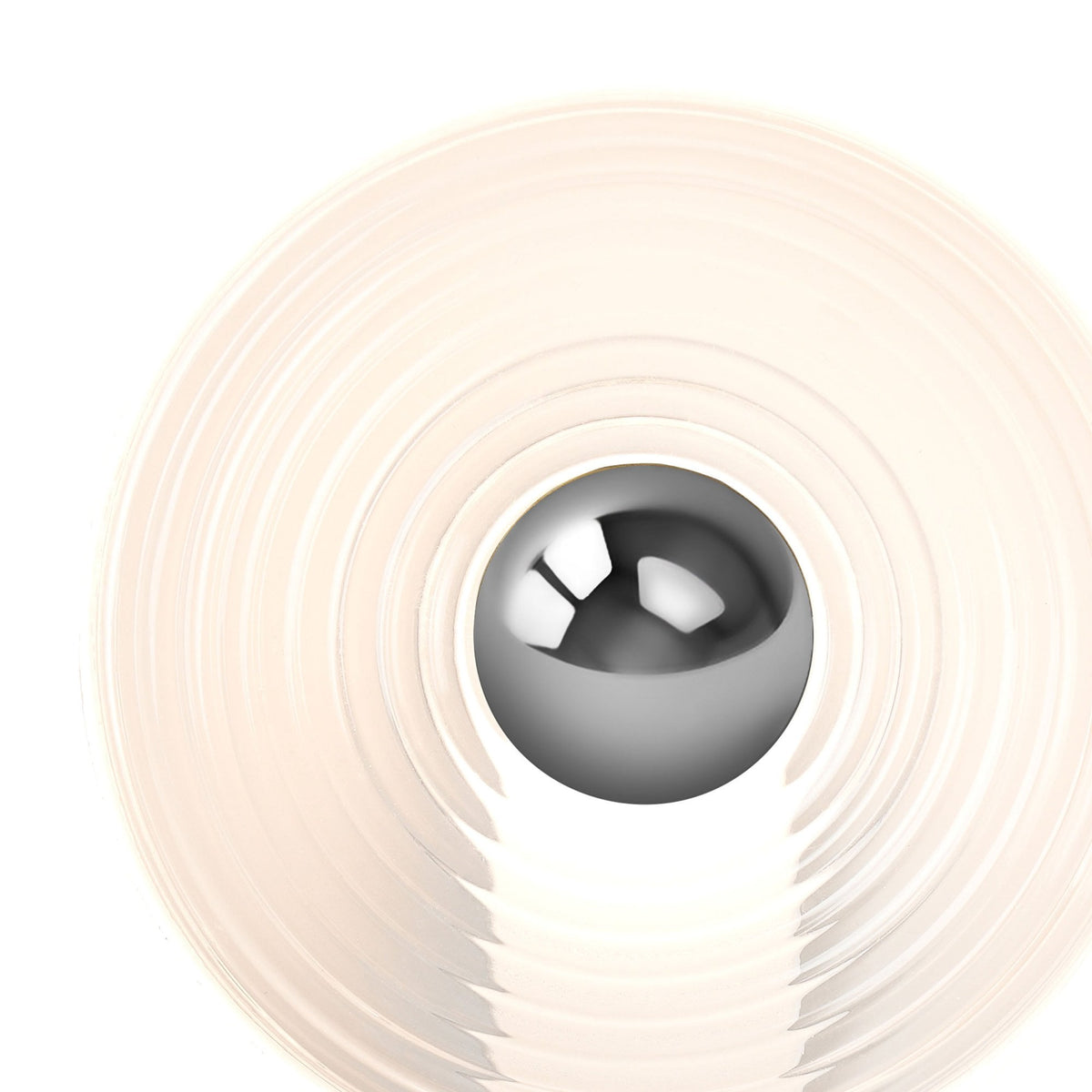 Irvine 7w LED Wall Light in Satin White with Clear Ripple Glass Shade with Chrome Cap