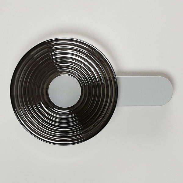 Irvine 7w LED Wall Light in Satin White with Smoke Ripple Glass Shade with Satin White Cap