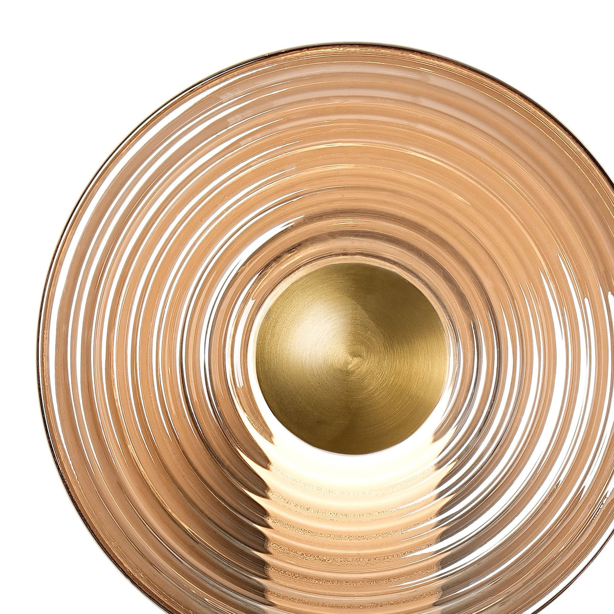 Irvine 7w LED Wall Light in Satin White with Smoke Ripple Glass Shade with Brass Cap