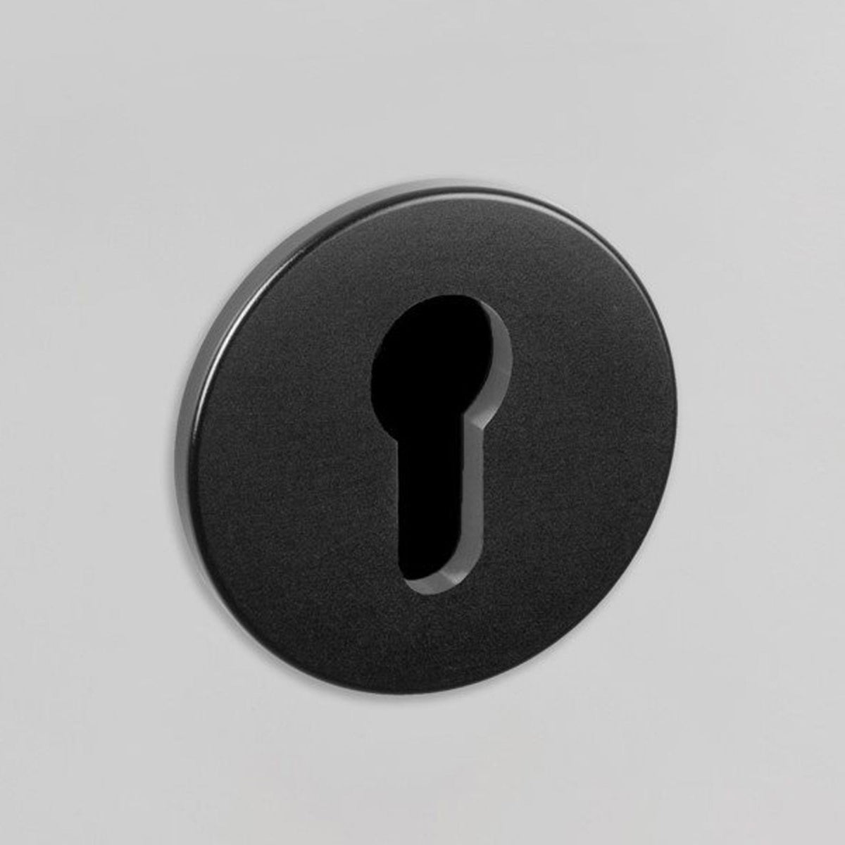 Pair of Indoor Euro Cylinder Key Escutcheons In Black
