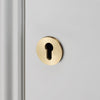 Pair of Indoor Euro Cylinder Key Escutcheons In Brass