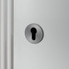 Pair of Indoor Euro Cylinder Key Escutcheons In Gun Metal Grey