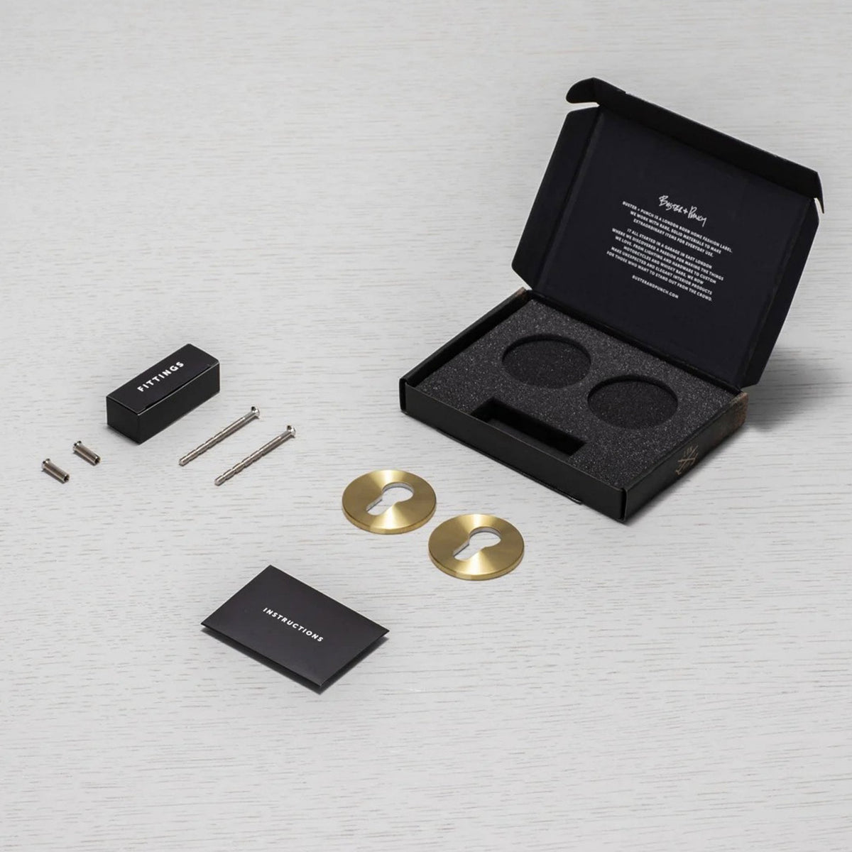 Pair of Indoor Euro Cylinder Key Escutcheons In Brass