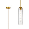 Hamble Single Pendant in Brass Gold Finish with Clear Glass