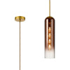 Hamble Single Pendant in Brass Gold Finish with Copper Fade Glass
