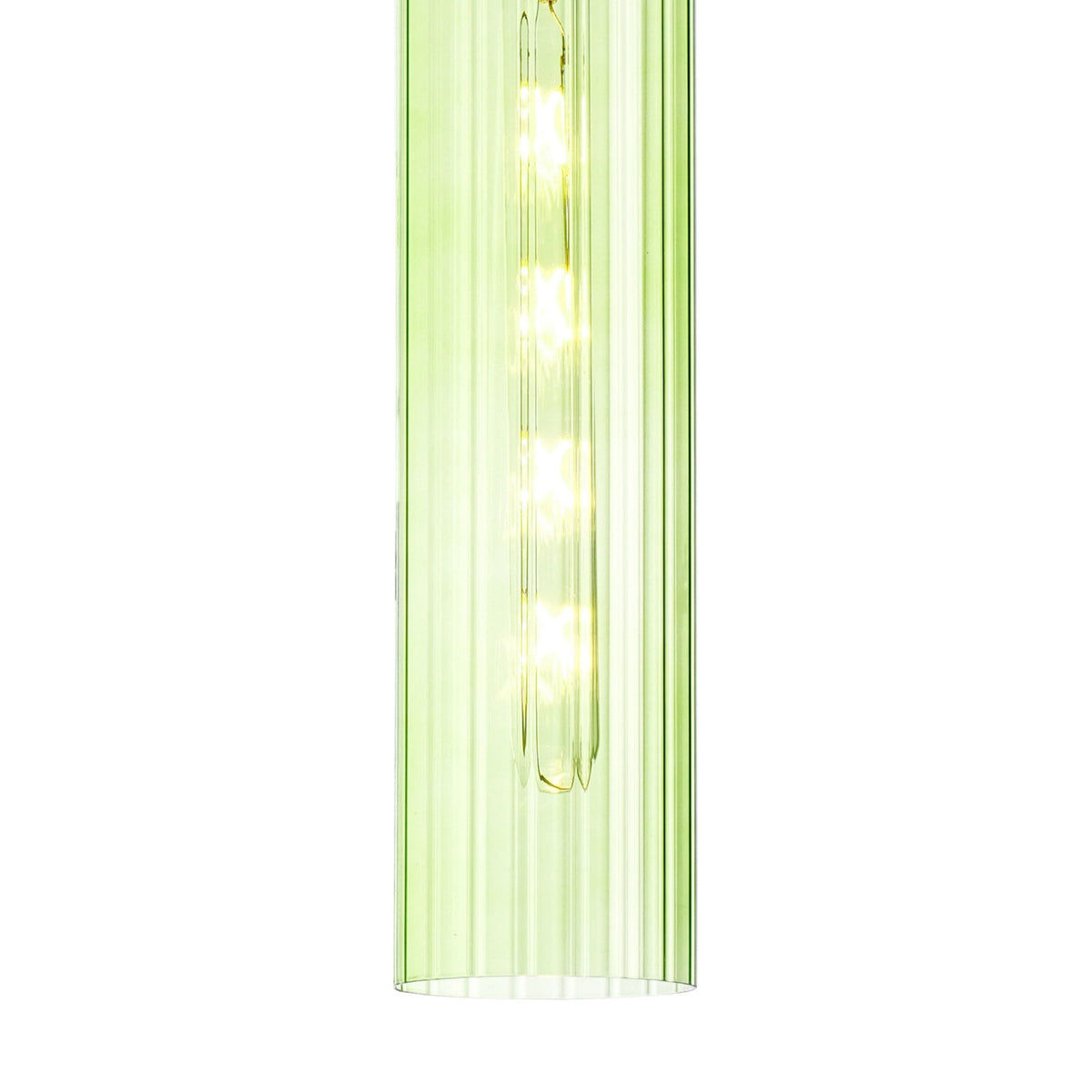 Hamble Single Pendant in Brass Gold Finish with Green Glass