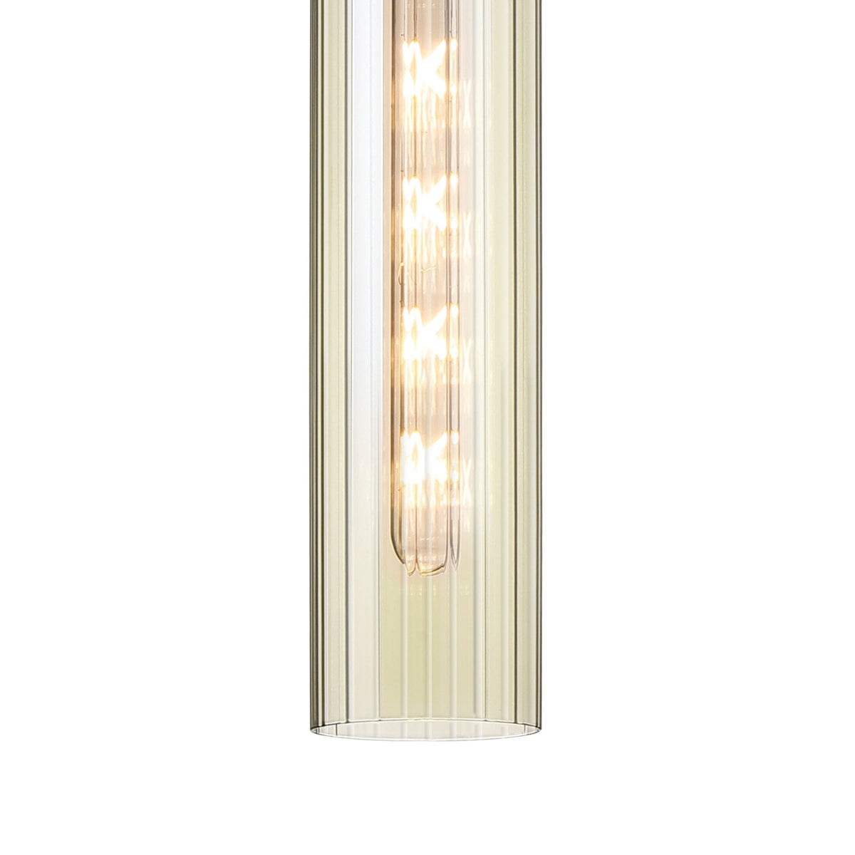 Hamble Single Pendant in Polished Nickel Finish with Cognac Glass
