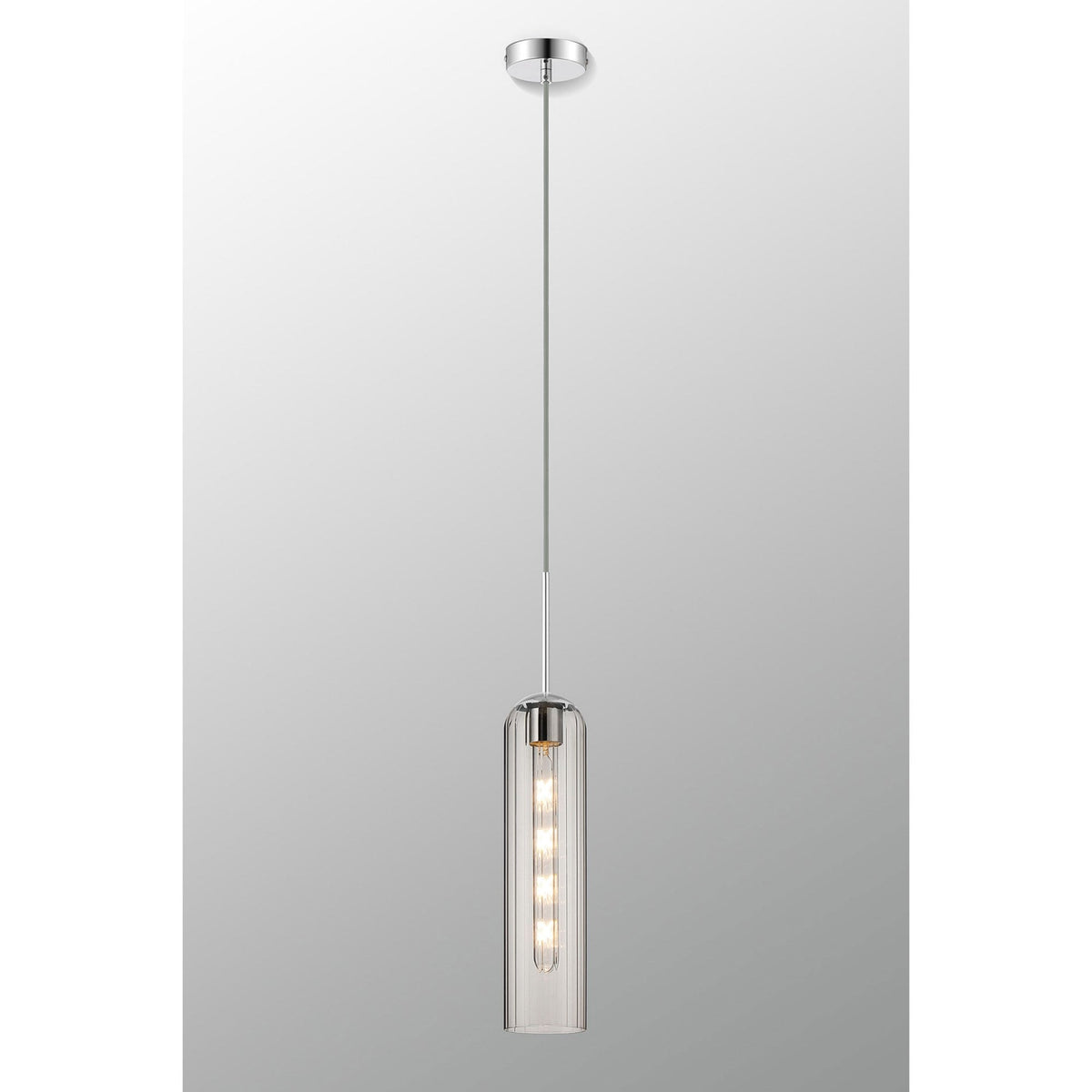 Hamble Single Pendant in Polished Nickel Finish with Clear Glass