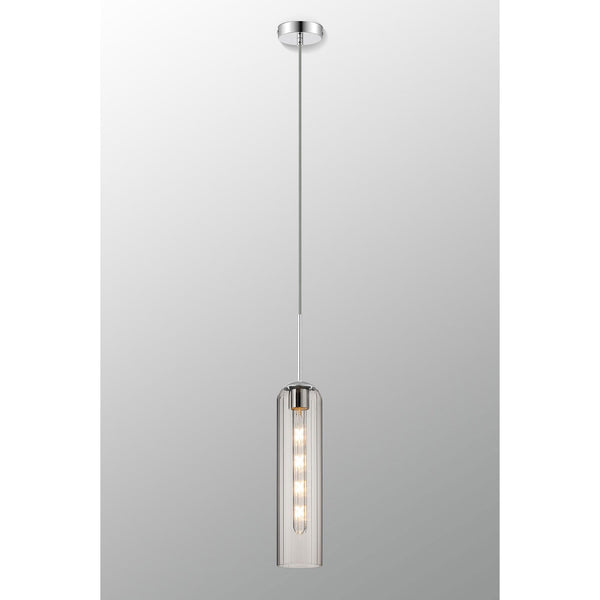 Hamble Single Pendant in Polished Nickel Finish with Clear Glass