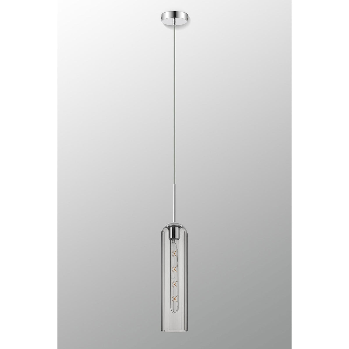 Hamble Single Pendant in Polished Nickel Finish with Clear Glass