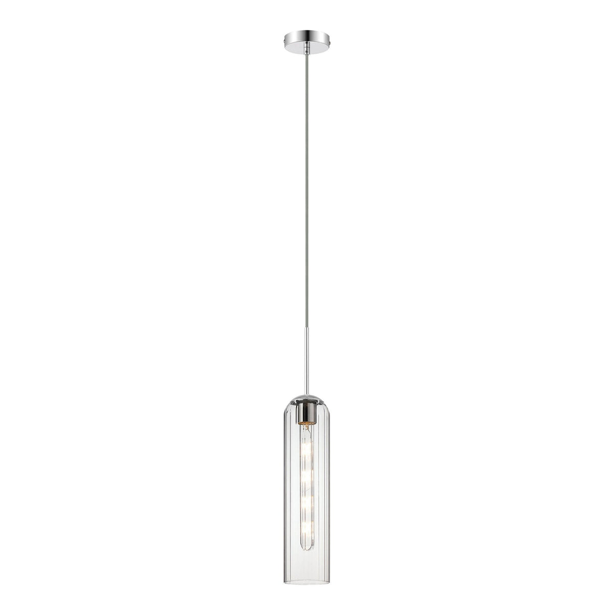 Hamble Single Pendant in Polished Nickel Finish with Clear Glass
