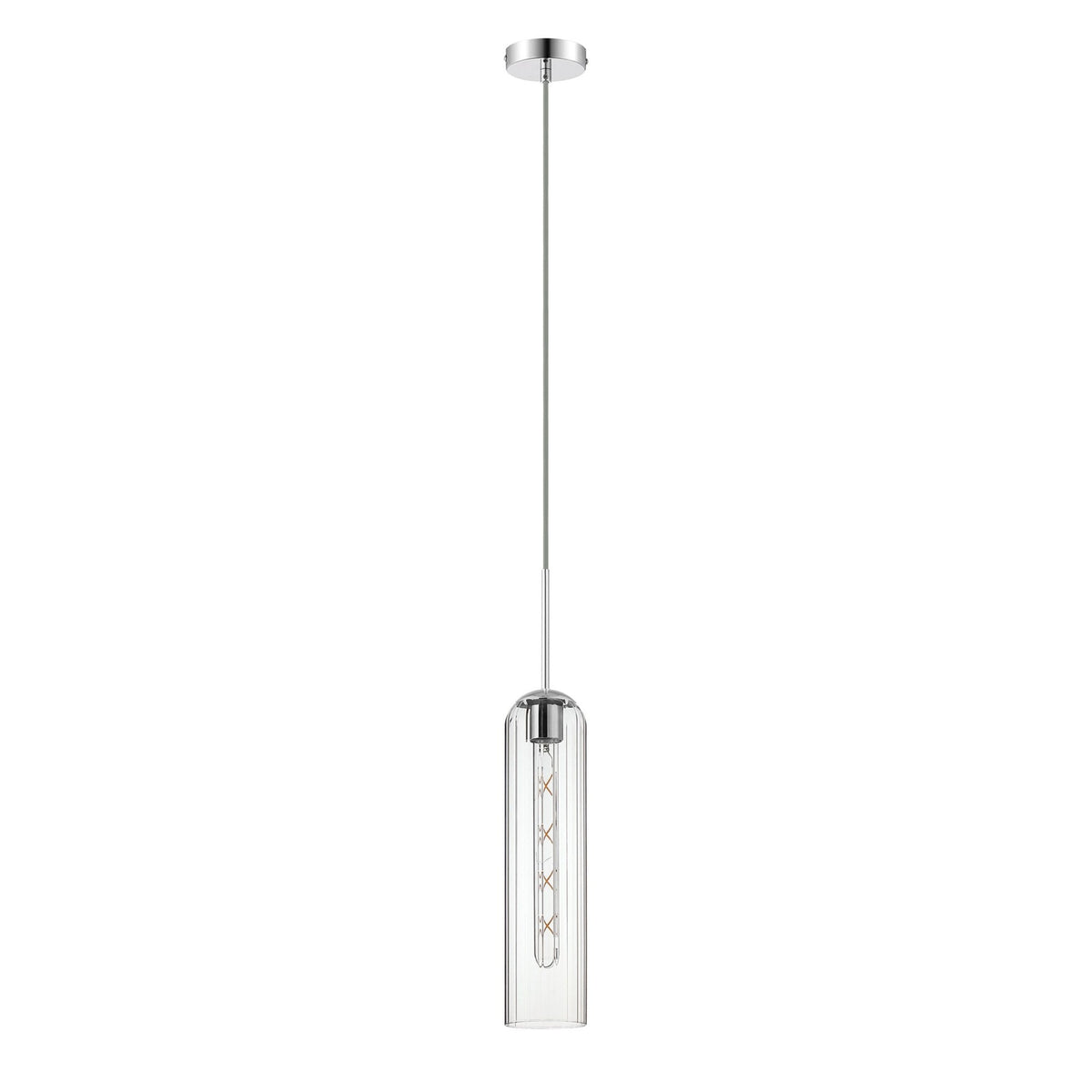 Hamble Single Pendant in Polished Nickel Finish with Clear Glass
