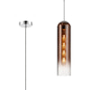 Hamble Single Pendant in Polished Nickel Finish with Copper Fade Glass