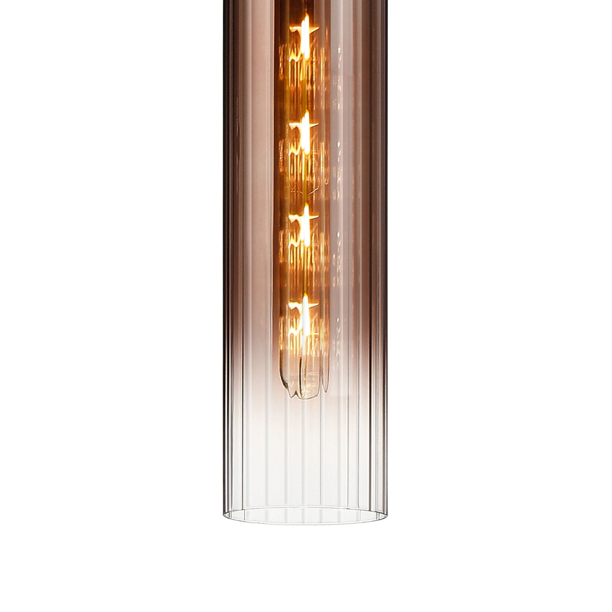 Hamble Single Pendant in Polished Nickel Finish with Copper Fade Glass