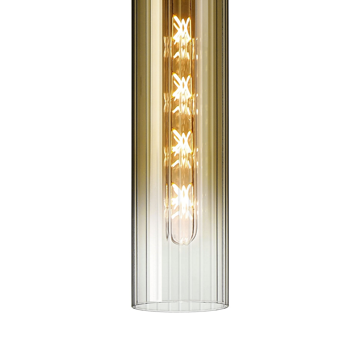 Hamble Single Pendant in Polished Nickel Finish with Gold Fade Glass