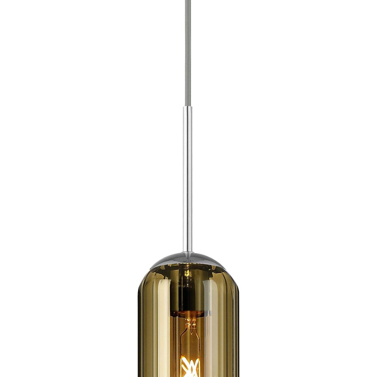 Hamble Single Pendant in Polished Nickel Finish with Gold Fade Glass