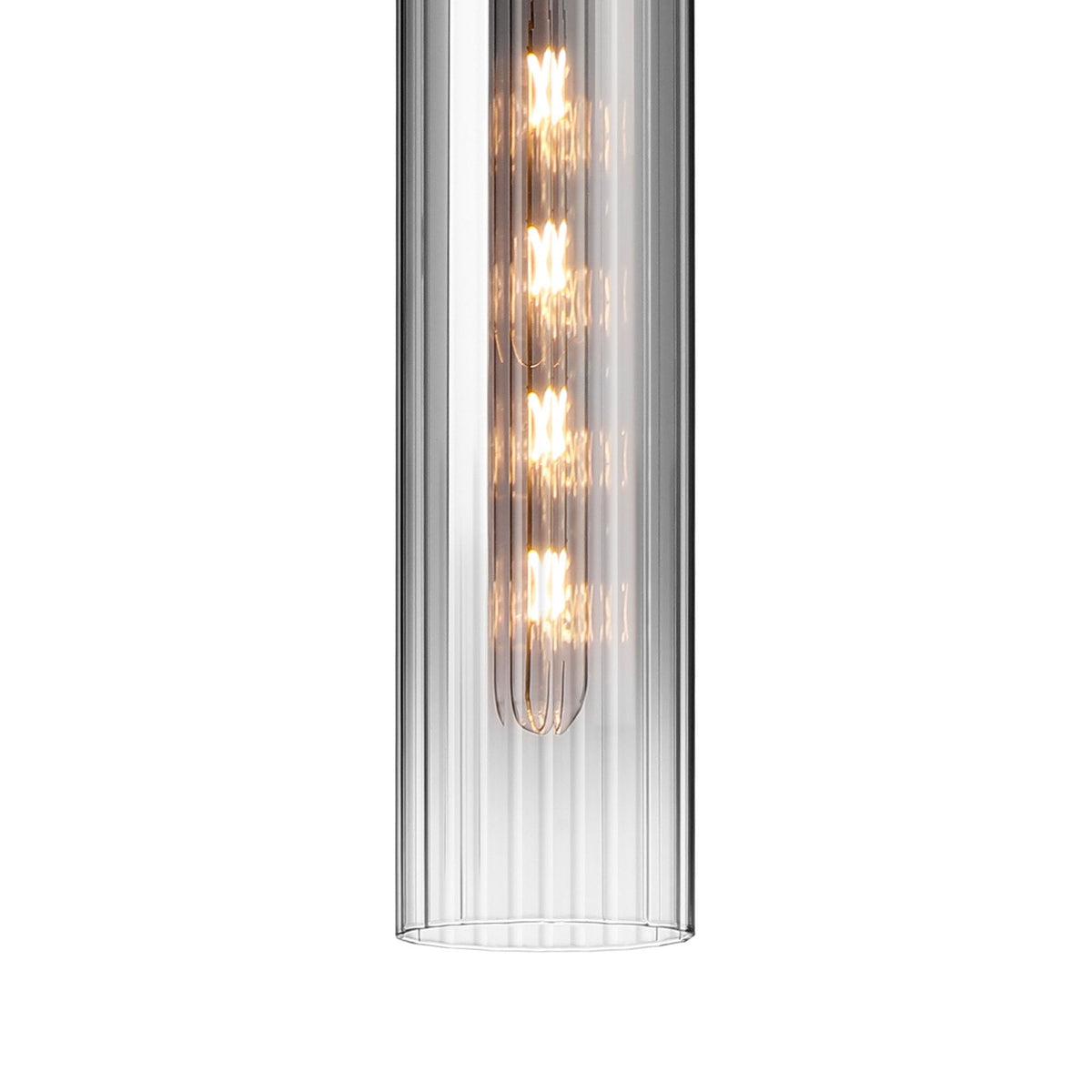 Hamble Single Pendant in Polished Nickel Finish with Smoke Fade Glass